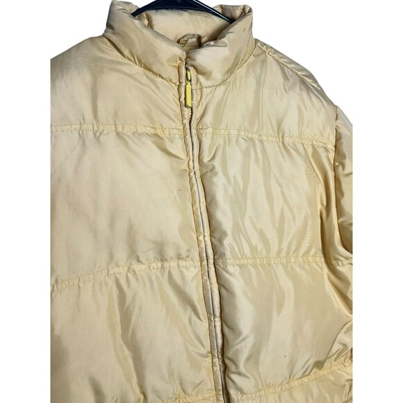 VTG Eddie Bauer Canary Yellow Bomber Down filled Ski Jacket Size Small - Picture 5 of 10